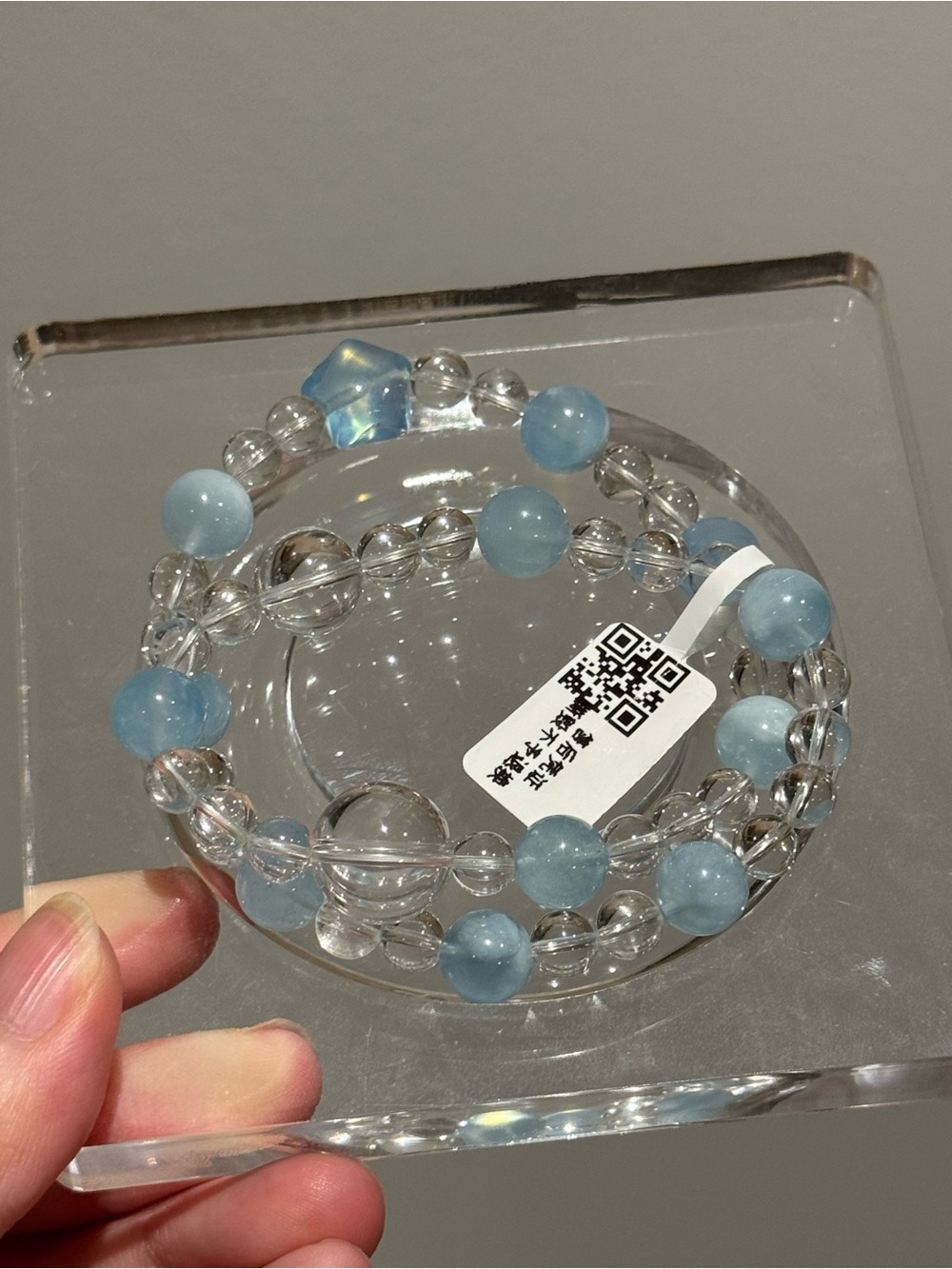 Elegant Light Blue Beaded Bracelet Stack - Women Jewelry